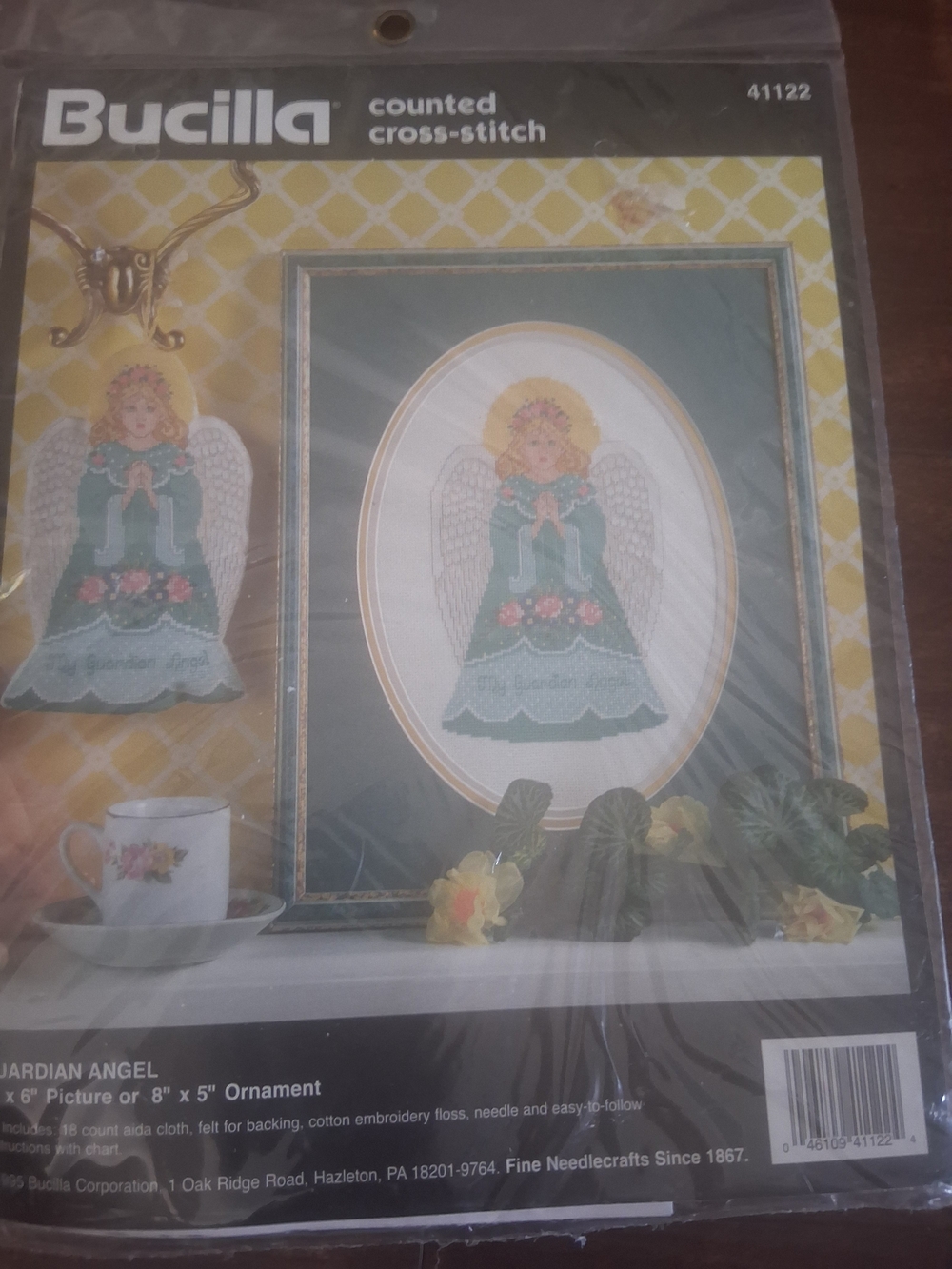Bucilla Guardian Angel Counted Cross-Stitch Kit - Green & Gold